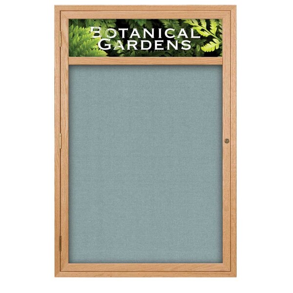Sliding Glass Door Radius Letterboard, Hdr, 96"x48", Bronze/Burgundy